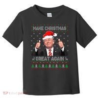 Funny Trump Make Christmas Great Again Ugly Sweater Xmas Toddler T-Shirt thumb 0
