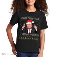 Funny Trump Make Christmas Great Again Ugly Sweater Xmas Kids T-Shirt thumb 2