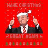 Funny Trump Make Christmas Great Again Ugly Sweater Xmas Santa Hat thumb 1