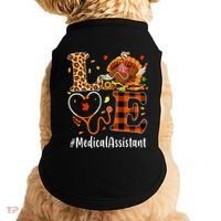 Funny Thanksgiving Medical Assistant Leopard Ki Love Pumpkin Doggie Tank thumb 0
