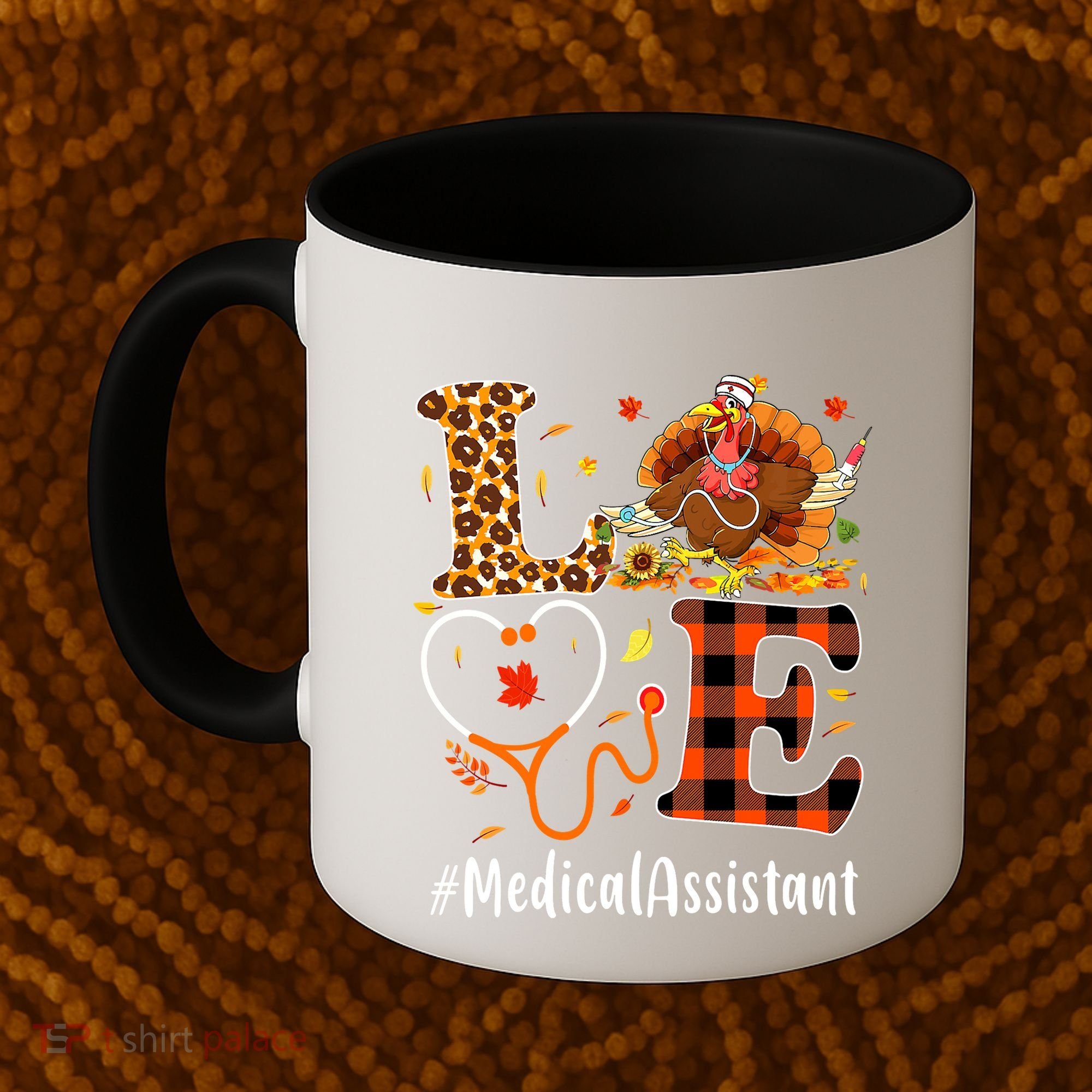Funny Thanksgiving Medical Assistant Leopard Ki Love Pumpkin Coffee Mug