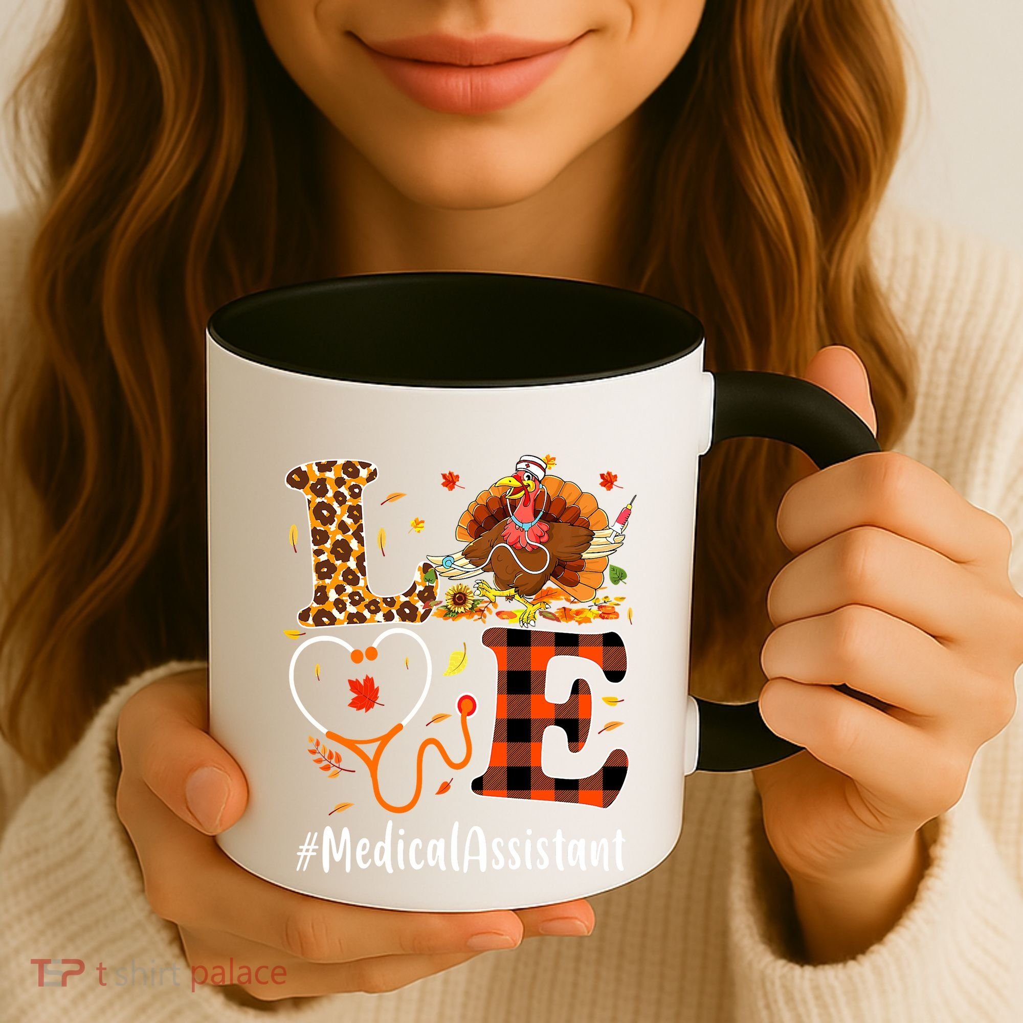 Funny Thanksgiving Medical Assistant Leopard Ki Love Pumpkin Coffee Mug