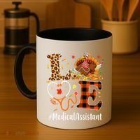 Funny Thanksgiving Medical Assistant Leopard Ki Love Pumpkin Coffee Mug thumb 4