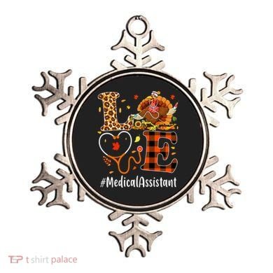 Funny Thanksgiving Medical Assistant Leopard Ki Love Pumpkin Ornament
