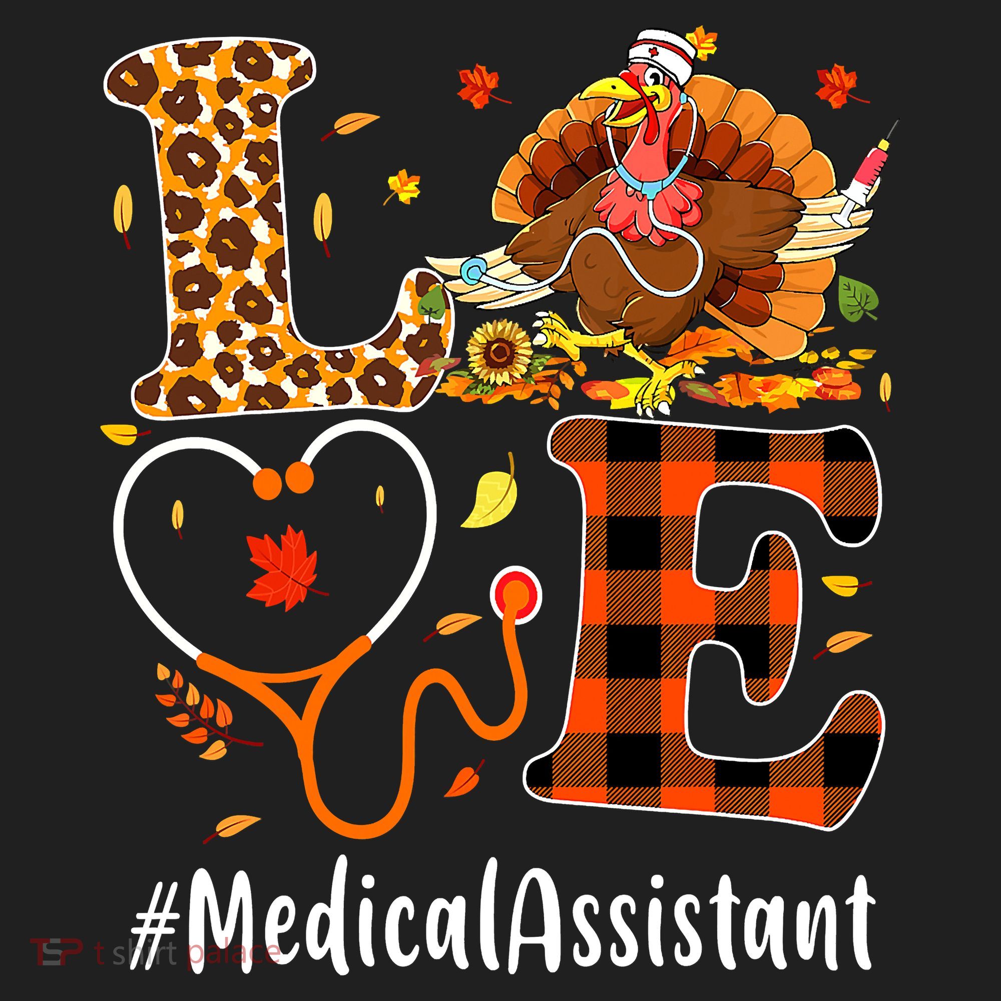 Funny Thanksgiving Medical Assistant Leopard Ki Love Pumpkin Hat