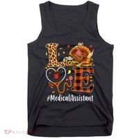 Funny Thanksgiving Medical Assistant Leopard Ki Love Pumpkin Tank Top thumb 0