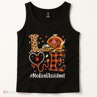 Funny Thanksgiving Medical Assistant Leopard Ki Love Pumpkin Tank Top thumb 2
