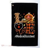 Funny Thanksgiving Medical Assistant Leopard Ki Love Pumpkin Golf Towel thumb 0