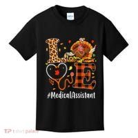 Funny Thanksgiving Medical Assistant Leopard Ki Love Pumpkin Kids T-Shirt thumb 0