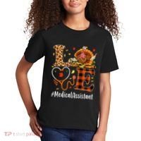 Funny Thanksgiving Medical Assistant Leopard Ki Love Pumpkin Kids T-Shirt thumb 2
