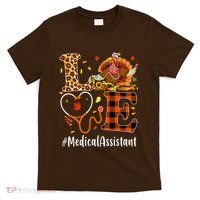 Funny Thanksgiving Medical Assistant Leopard Ki Love Pumpkin T-Shirt thumb 0