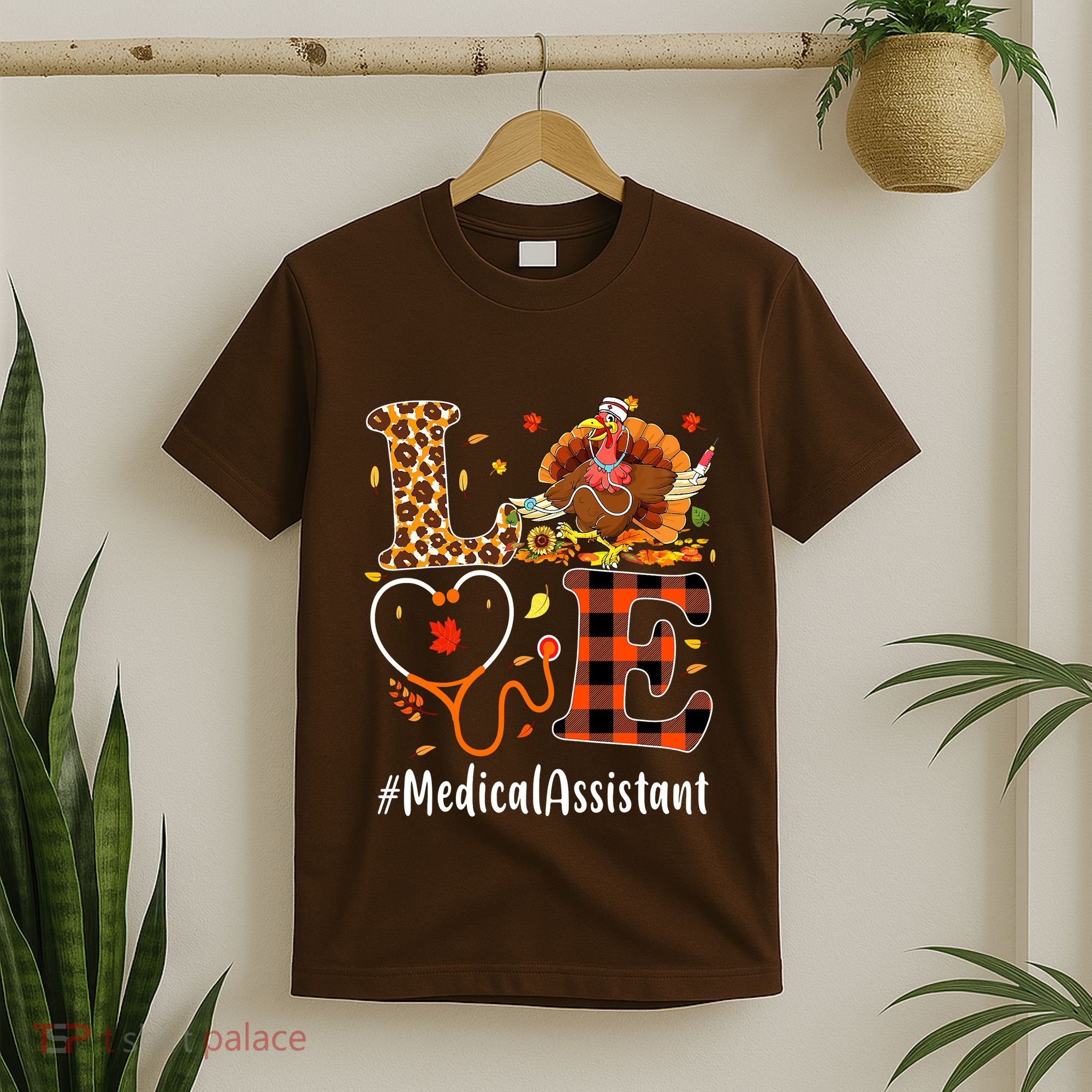 Funny Thanksgiving Medical Assistant Leopard Ki Love Pumpkin T-Shirt