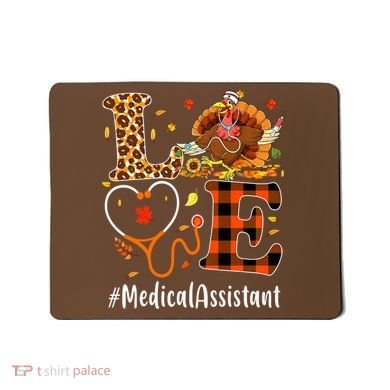 Funny Thanksgiving Medical Assistant Leopard Ki Love Pumpkin Mousepad