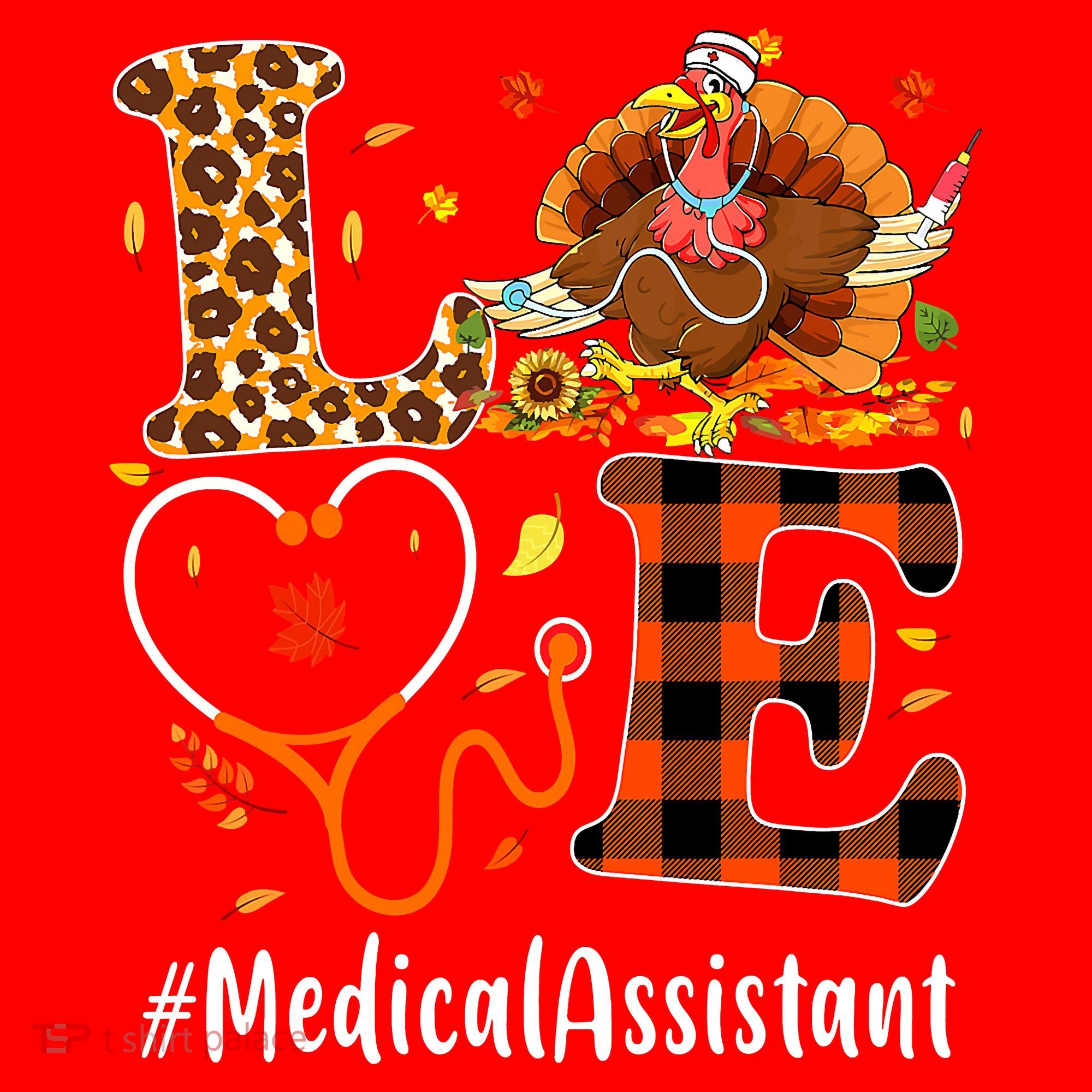 Funny Thanksgiving Medical Assistant Leopard Ki Love Pumpkin Santa Hat