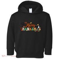 Funny Thanksmas Merry Thanksmas Thanksgiving Christmas Toddler Hoodie thumb 0
