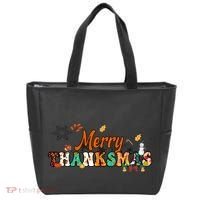 Funny Thanksmas Merry Thanksmas Thanksgiving Christmas Tote Bag thumb 0