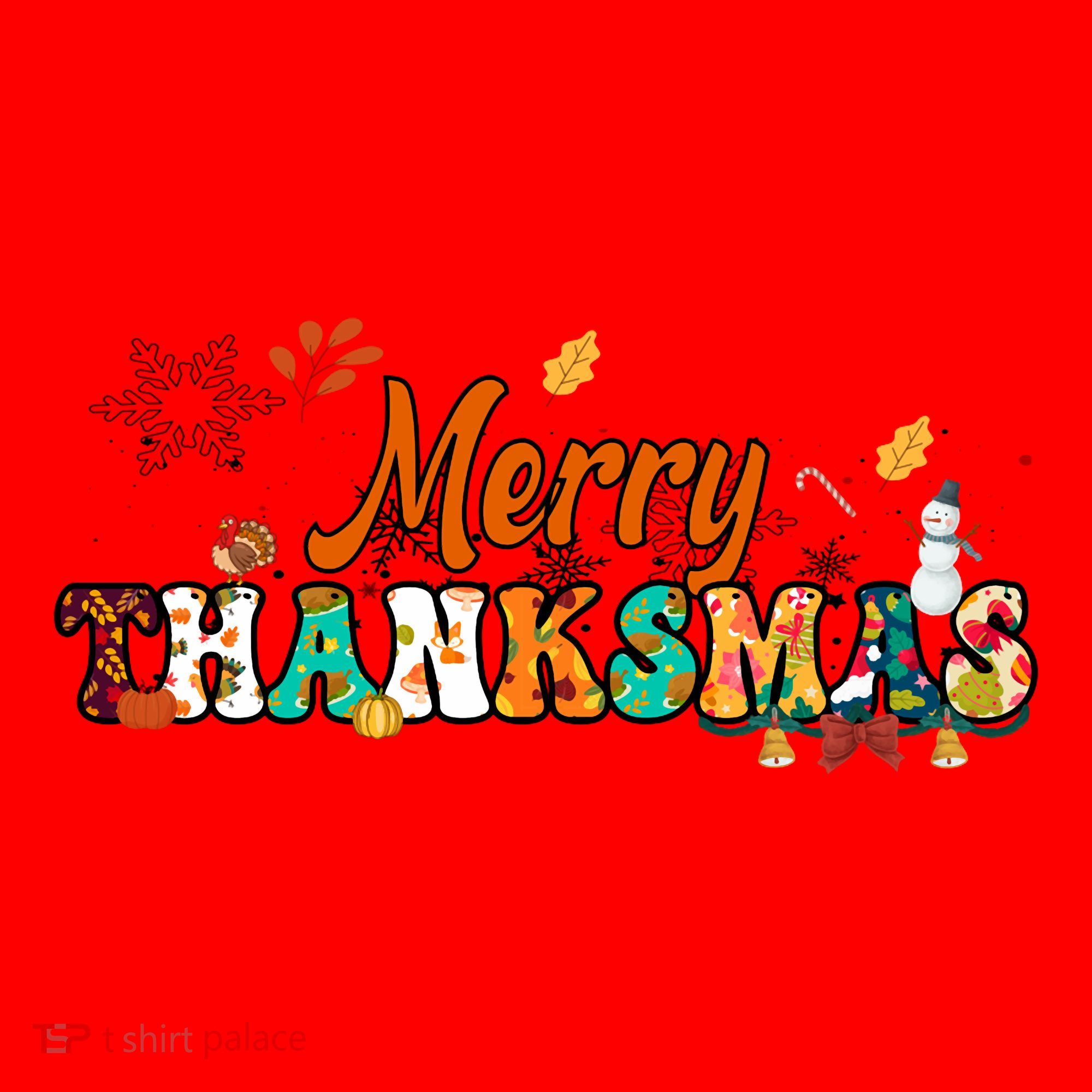 Funny Thanksmas Merry Thanksmas Thanksgiving Christmas Santa Hat