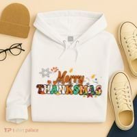 Funny Thanksmas Merry Thanksmas Thanksgiving Christmas Hoodie thumb 4
