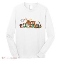 Funny Thanksmas Merry Thanksmas Thanksgiving Christmas Long Sleeve Shirt thumb 0