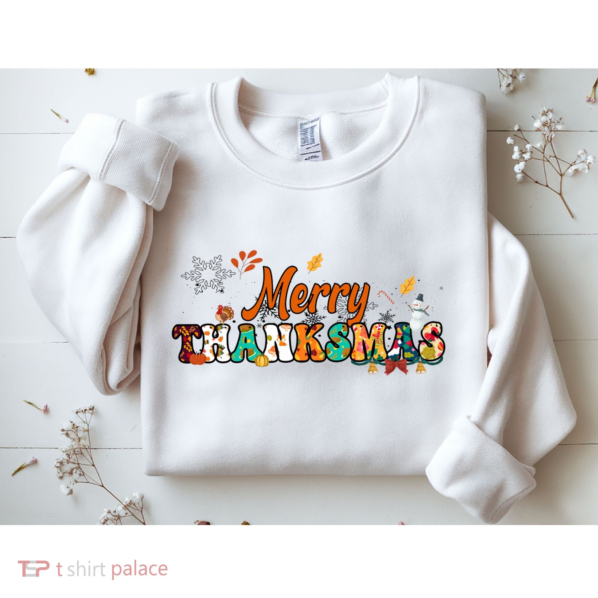 Funny Thanksmas Merry Thanksmas Thanksgiving Christmas Sweatshirt