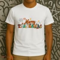 Funny Thanksmas Merry Thanksmas Thanksgiving Christmas T-Shirt thumb 3