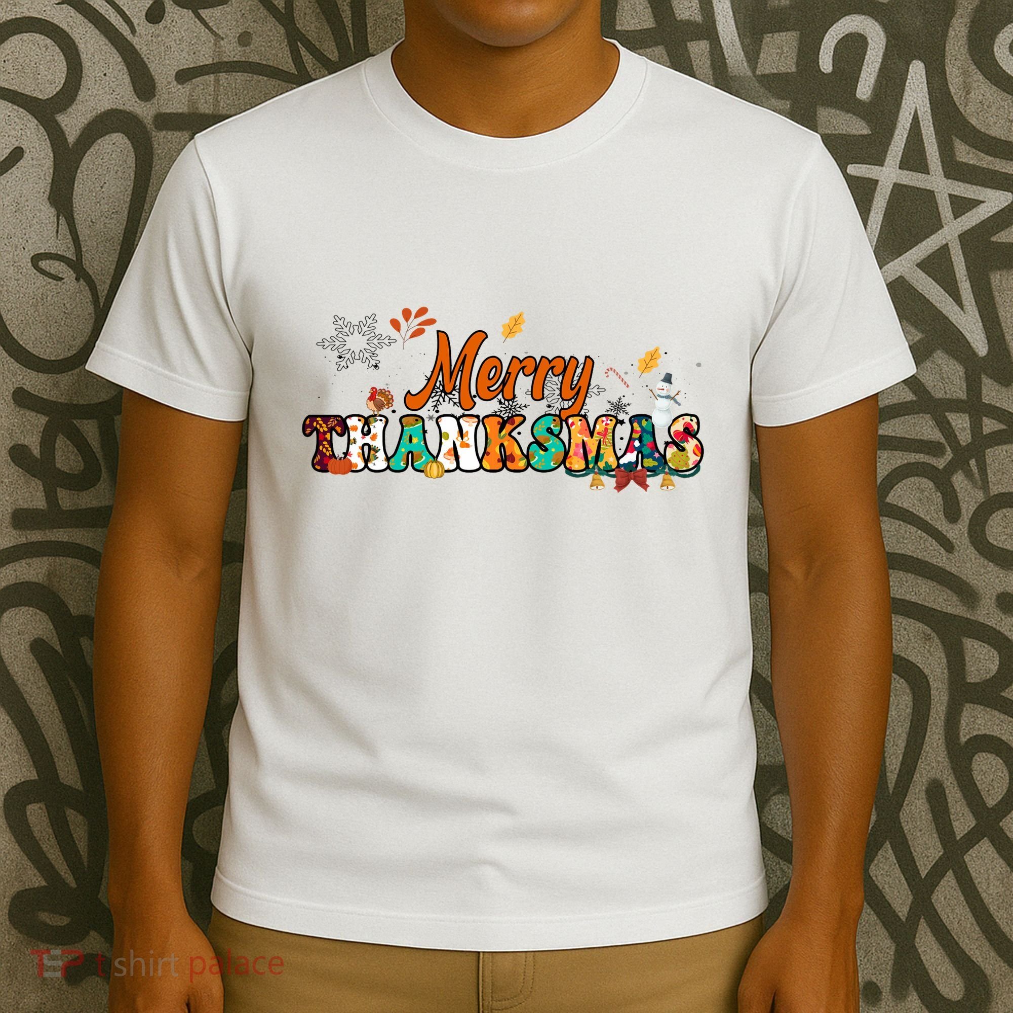 Funny Thanksmas Merry Thanksmas Thanksgiving Christmas T-Shirt