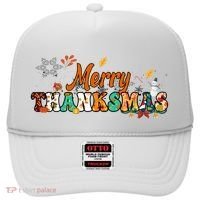 Funny Thanksmas Merry Thanksmas Thanksgiving Christmas Hat thumb 0