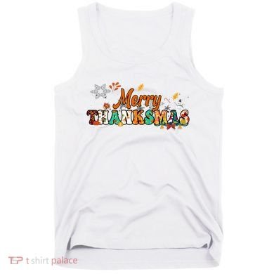 Funny Thanksmas Merry Thanksmas Thanksgiving Christmas Tank Top