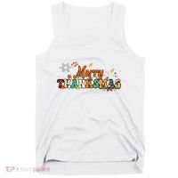 Funny Thanksmas Merry Thanksmas Thanksgiving Christmas Tank Top thumb 0