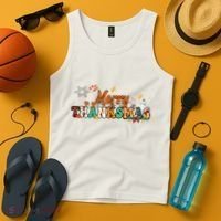 Funny Thanksmas Merry Thanksmas Thanksgiving Christmas Tank Top thumb 4