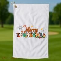 Funny Thanksmas Merry Thanksmas Thanksgiving Christmas Golf Towel thumb 1