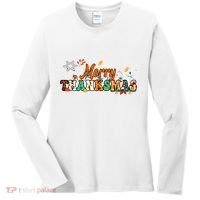 Funny Thanksmas Merry Thanksmas Thanksgiving Christmas Women's Long Sleeve Shirt thumb 0