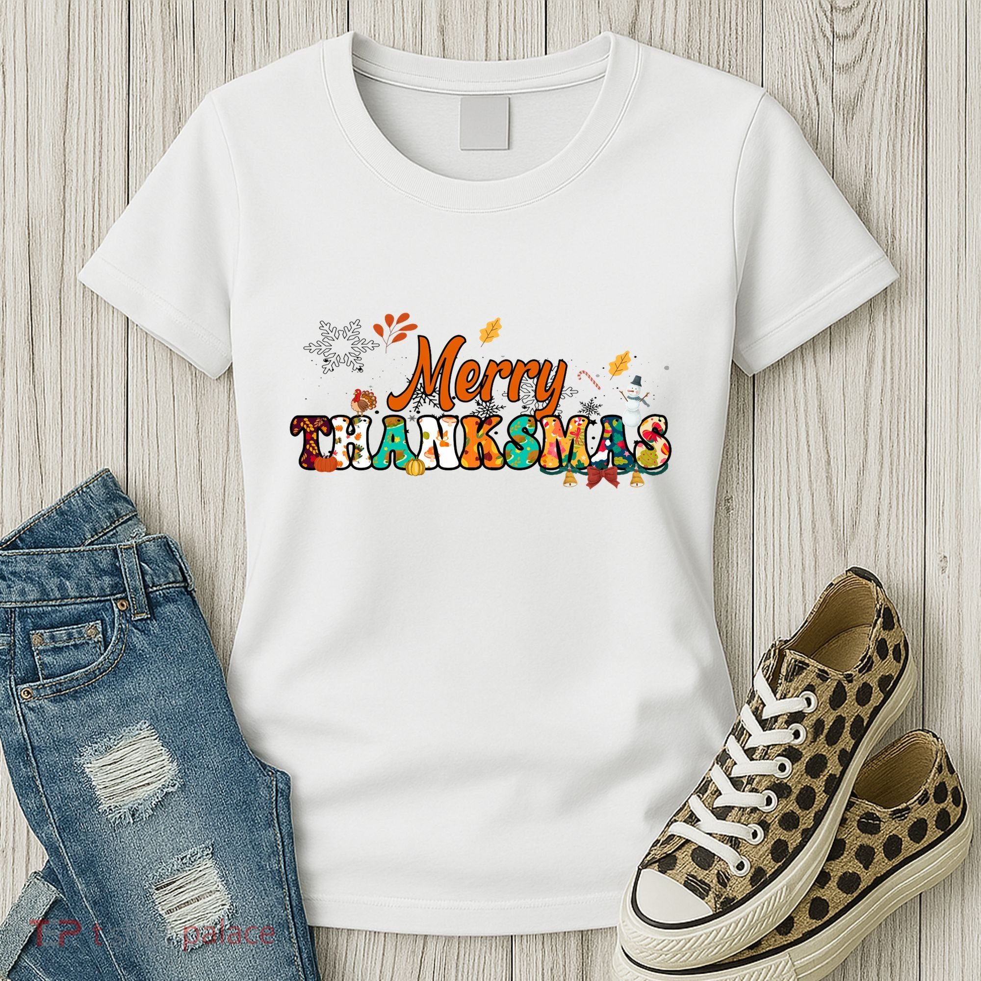 Funny Thanksmas Merry Thanksmas Thanksgiving Christmas Women's T-Shirt