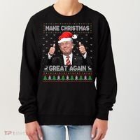 Funny Trump Make Christmas Great Again Ugly Sweater Xmas Meaningful Gift Women's Sweatshirt thumb 0