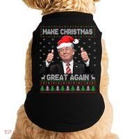 Funny Trump Make Christmas Great Again Ugly Sweater Xmas Meaningful Gift Doggie Tank thumb 0