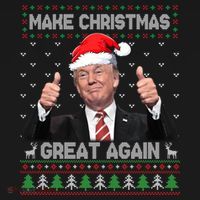 Funny Trump Make Christmas Great Again Ugly Sweater Xmas Meaningful Gift USA-Made Doggie Bandana thumb 2