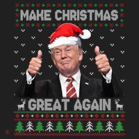 Funny Trump Make Christmas Great Again Ugly Sweater Xmas Meaningful Gift Beanie thumb 2
