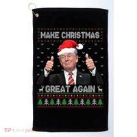 Funny Trump Make Christmas Great Again Ugly Sweater Xmas Meaningful Gift Golf Towel thumb 0
