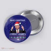 Funny Trump Make Christmas Great Again Ugly Sweater Xmas Meaningful Gift Button thumb 0