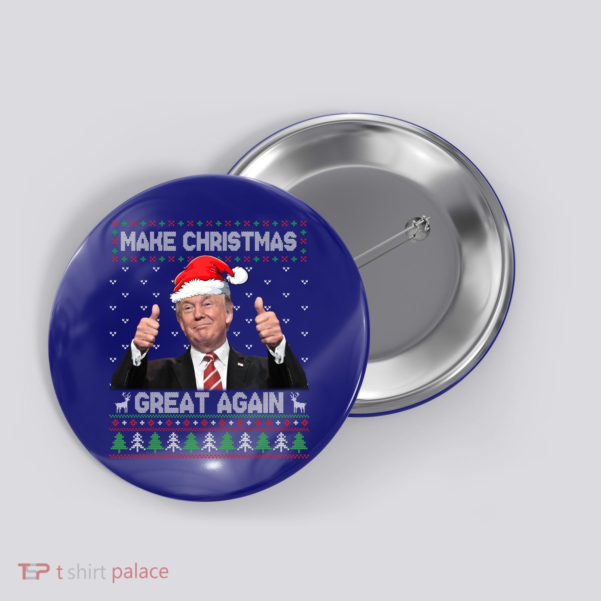 Funny Trump Make Christmas Great Again Ugly Sweater Xmas Meaningful Gift Button