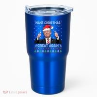 Funny Trump Make Christmas Great Again Ugly Sweater Xmas Meaningful Gift Tumbler thumb 0