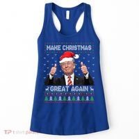 Funny Trump Make Christmas Great Again Ugly Sweater Xmas Meaningful Gift Women's Tank Top thumb 0