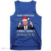 Funny Trump Make Christmas Great Again Ugly Sweater Xmas Meaningful Gift Tank Top thumb 0