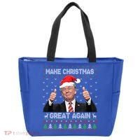 Funny Trump Make Christmas Great Again Ugly Sweater Xmas Meaningful Gift Tote Bag thumb 0