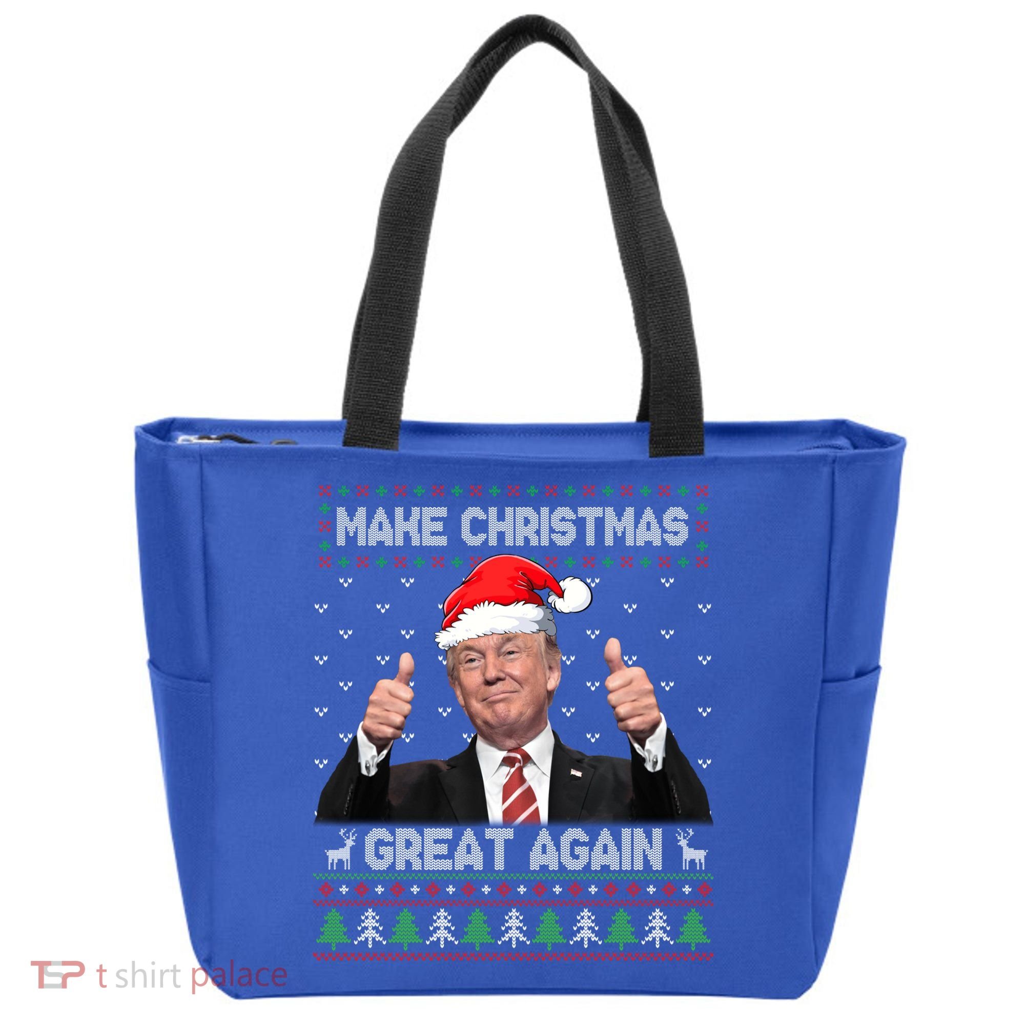 Funny Trump Make Christmas Great Again Ugly Sweater Xmas Meaningful Gift Tote Bag