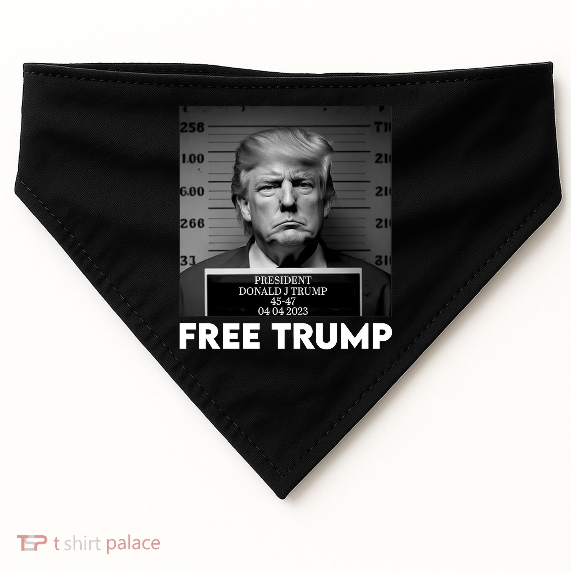 Free Trump Mug Shot Trump Not Guilty MugShot USA-Made Doggie Bandana