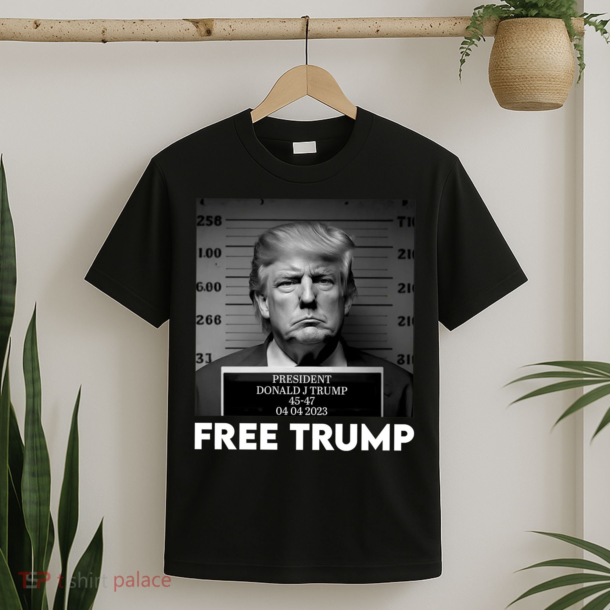 Free Trump Mug Shot Trump Not Guilty MugShot T-Shirt
