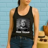 Free Trump Mug Shot Trump Not Guilty MugShot Women's Tank Top thumb 2