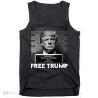Free Trump Mug Shot Trump Not Guilty MugShot Tank Top thumb 0