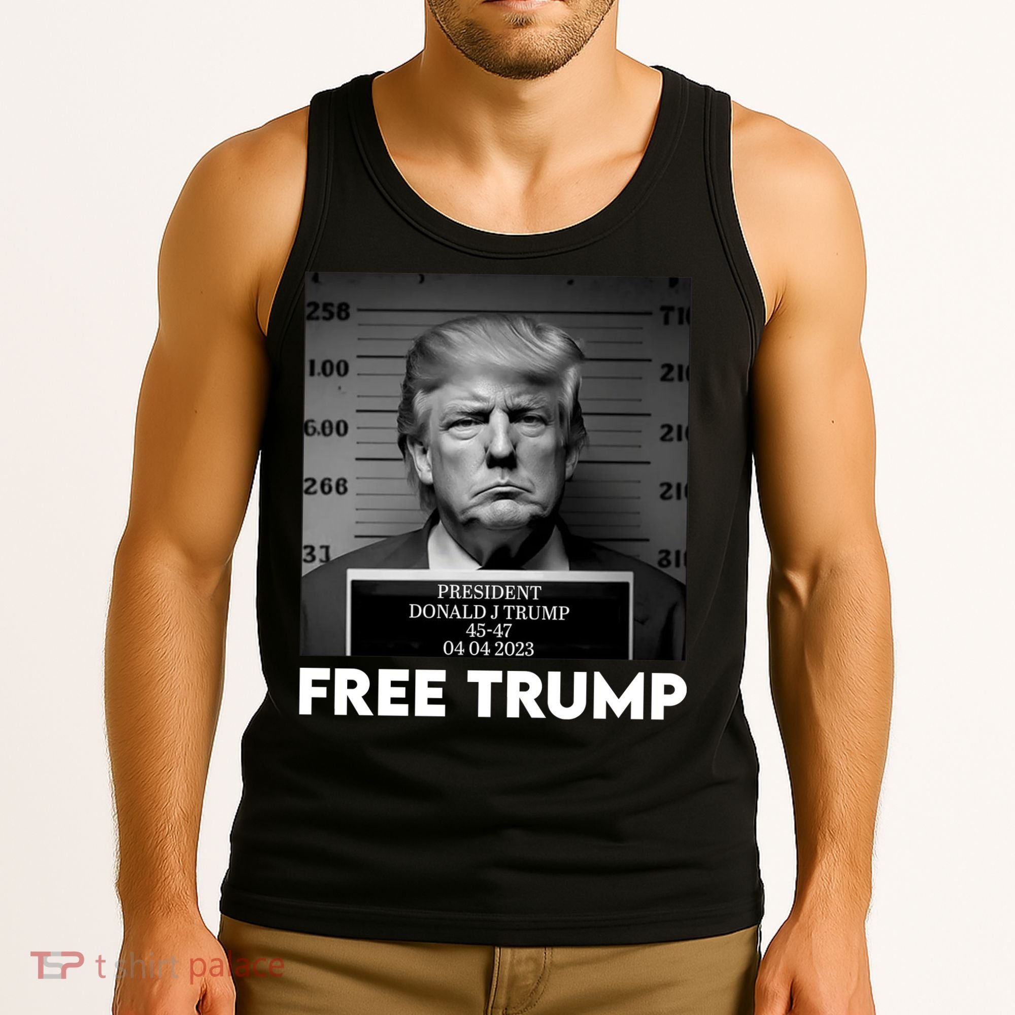 Free Trump Mug Shot Trump Not Guilty MugShot Tank Top